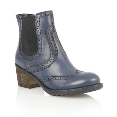 Lotus Denim blue leather 'Daria' ankle boots